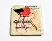 Pink Flamingo Tile Coaster/Trivet