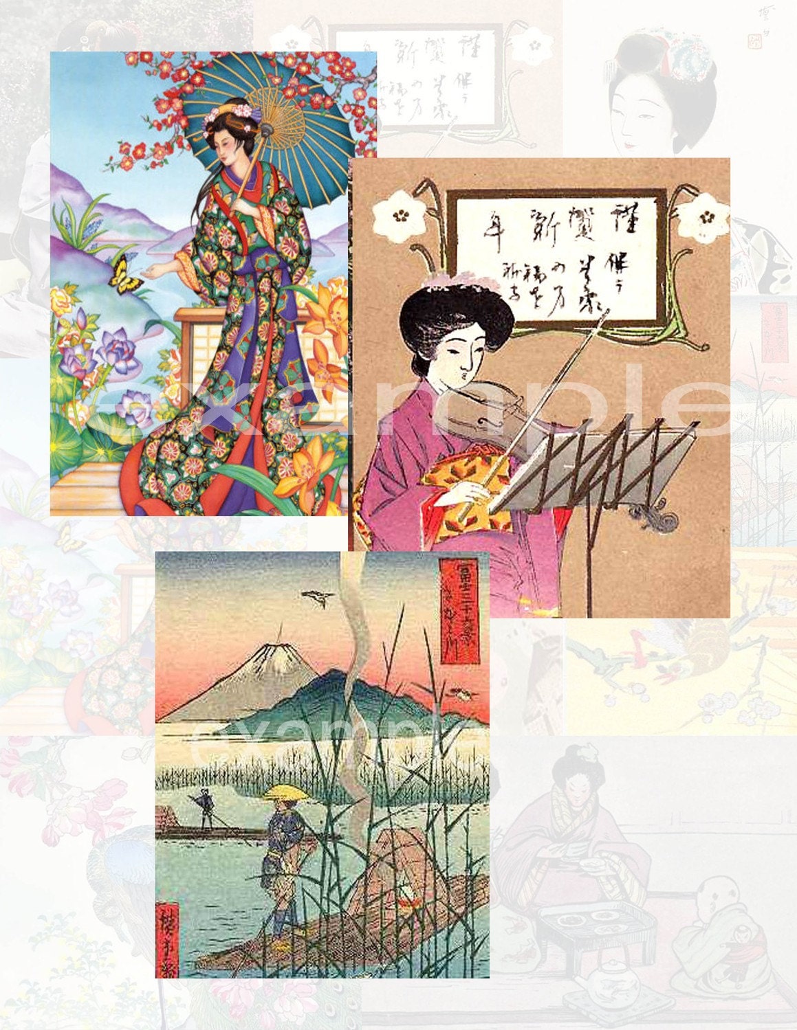 Asian Japanese Digital Collage Sheet 2 -