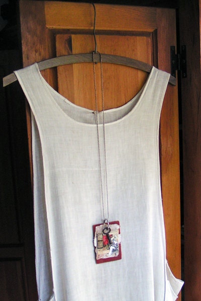 30" Necklace Mixed Media Assemblage Jewelry