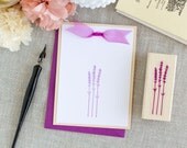 Lavender Rubber Stamp - Handcrafted and Wood Mounted - Simple Natural Flower Design Perfect on Cards Wedding Invitations Scrapbooks Crafts