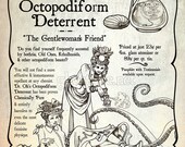 Steampunk Advertisement - 11 x 14 Inch Art Print - Dr. Oh's Octopodiform Deterrent