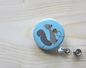 Retractable Badge Holder Cute Badge Reel ID Holder - Mylar Squirrel