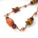 Citrus Colors Necklace Orange Nectarine Tangerine Olive Gemstones, Beaded Copper Chain
