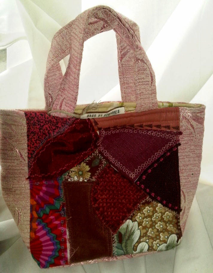 OOAK Crazy Patch Handbag from vintage textiles