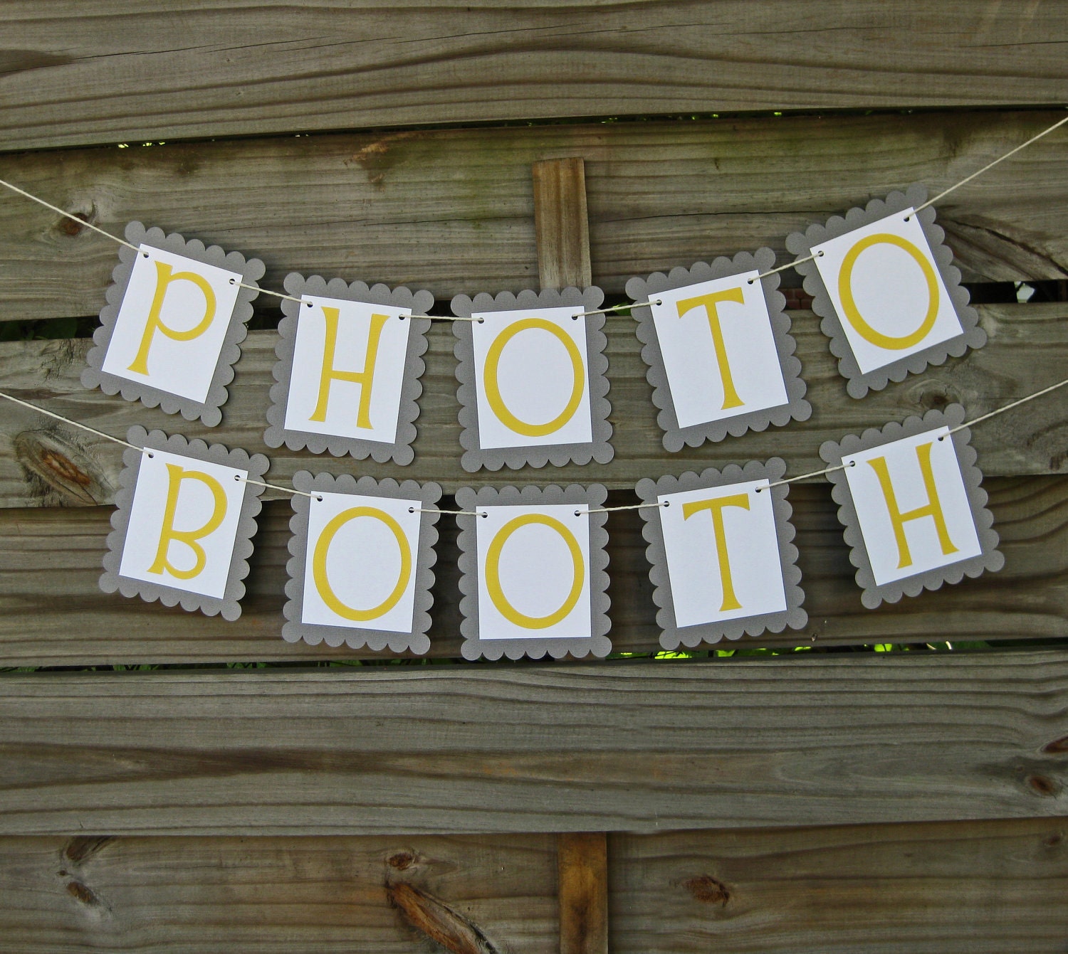 Photo Booth Banner in Grey and Yellow