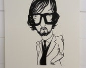 Jarvis Cocker linocut portrait