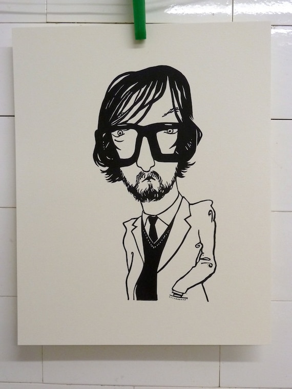 Jarvis Cocker linocut portrait