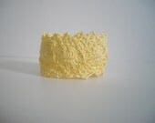 Hypoallergenic Yellow Crocheted Cuff Bracelet