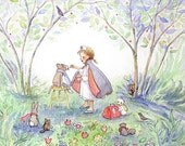 Nurse and Sock Monkey   signed print by artist Becky Kelly  8X10 large size