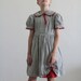 1950s Little Girl Dress . Plaid . Grey and White . Red Trim . Mid Century Childrens Sundress . Kids