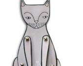kitty cat moveable paper doll (in soft gray)