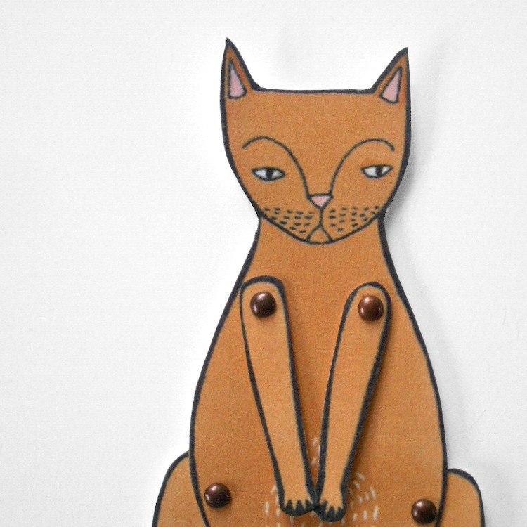 kitty cat moveable paper doll (in ginger)