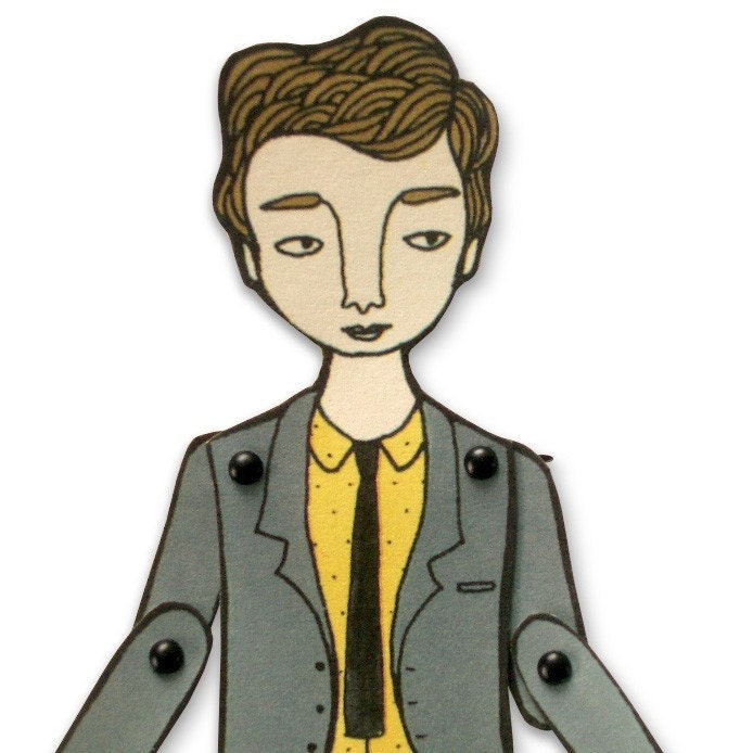 miniature moveable paper doll