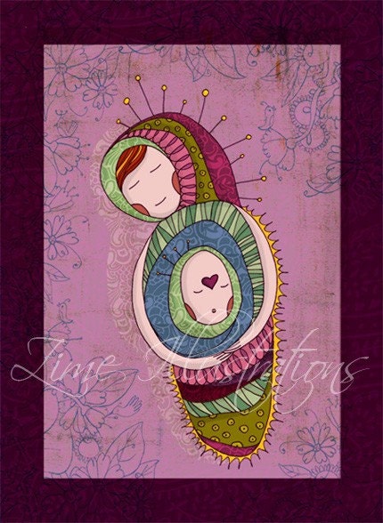 FREE SHIPPING Nursery art decor - Welcome children bedding 6 x 8 print baby born red violet purple mother day heart love mother baby shower