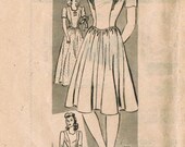 Vintage 1940s Marian Martin 9929 Sewing Pattern Teen's Dress Size 14 Bust 32