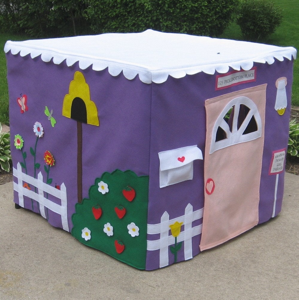 Card Table Playhouse, Toy, Handmade, Lavender Lane Cottage, Personalized, Custom Order