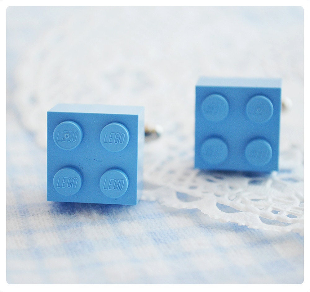 Cufflinks With LEGO Bricks - Baby Blue Lego Cufflinks Groomsmen Gift - Graduation Gift