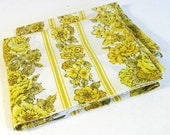 vintage yellow floral pillowcases standard size - set of 2