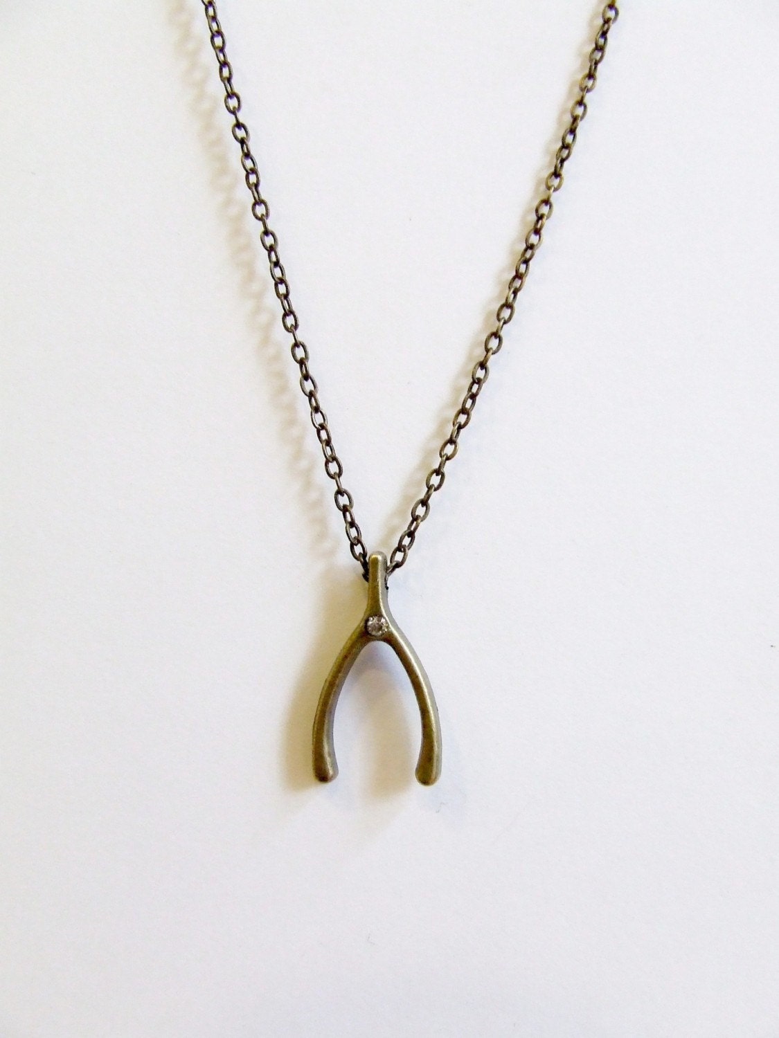 Wishbone Brass Necklace