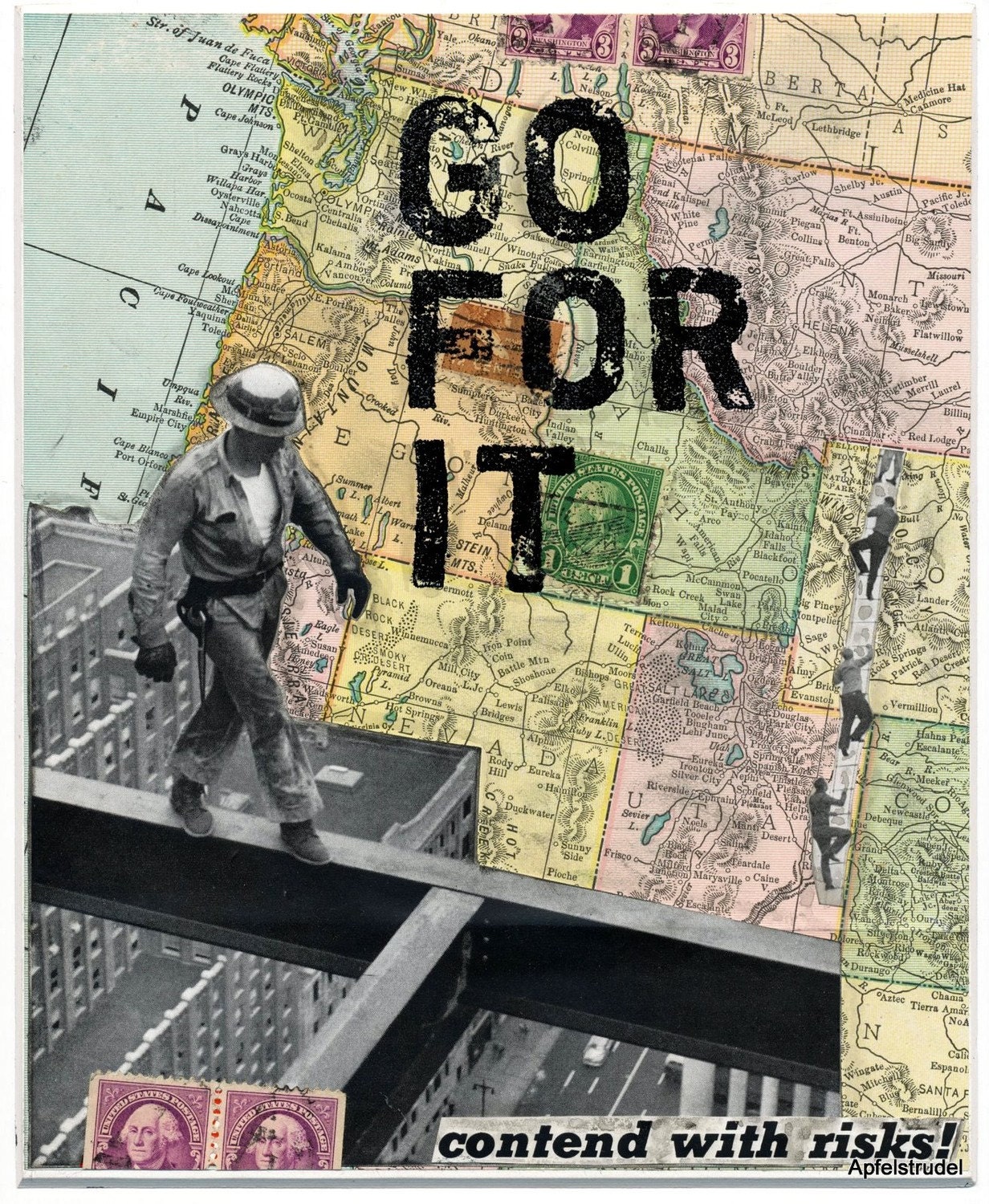 ARTWORK. Go for It. 100 Percent Recycled MapArt.
