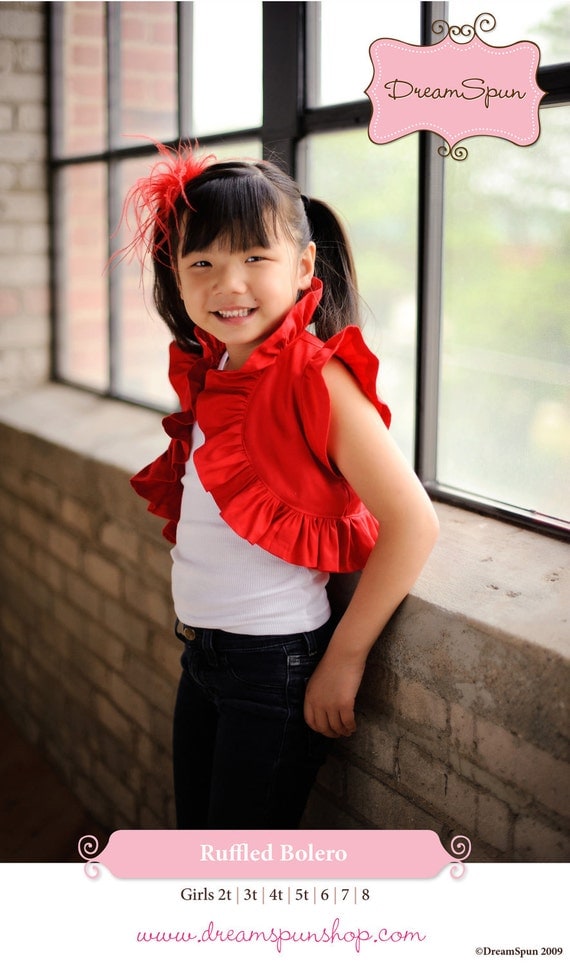DIY Girls Ruffled Bolero by Dreamspun - PATTERN eBOOK TUTORIAL - You Make It
