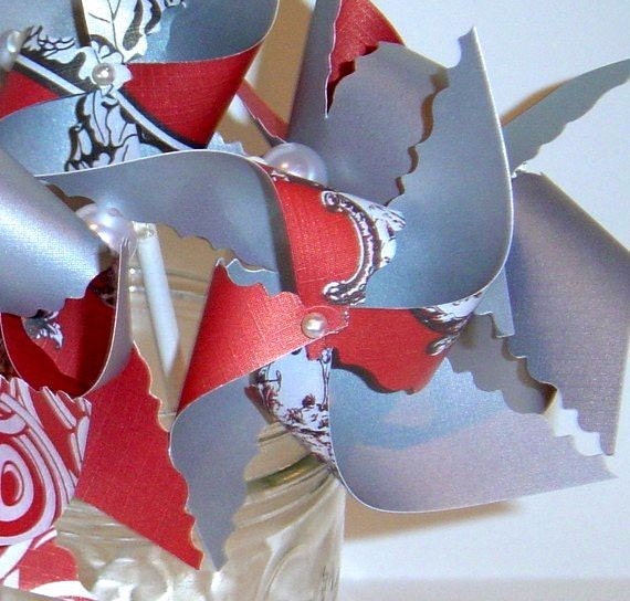 PINWHEELS Valentines Day Red Romantic Mini Pinwheels