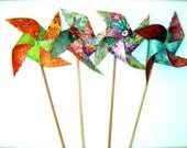 PINWHEELS 8 Large Twirlable Pinwheels Tutti Fruity Mardis Gras kaleidoscope Gypsy Hippy