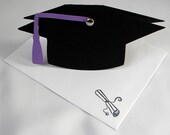 Graduation Card - Black Cap, Customize in your School Colors, Personalized Il_170x135