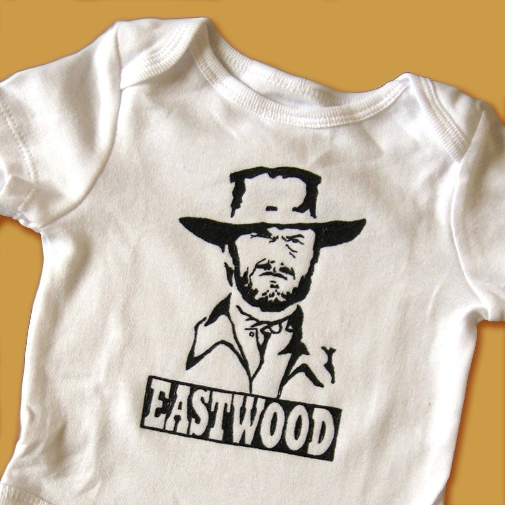 Hand Painted Clint Eastwood Baby Bodysuit or Kid's T-Shirt (you pick the size) - western - little dudes