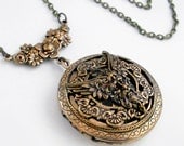The Green Man - Round Bronze Scent Locket