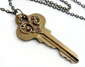 Recycled Key Pendant - Past Secrets - Key Necklace Handmade Jewelry