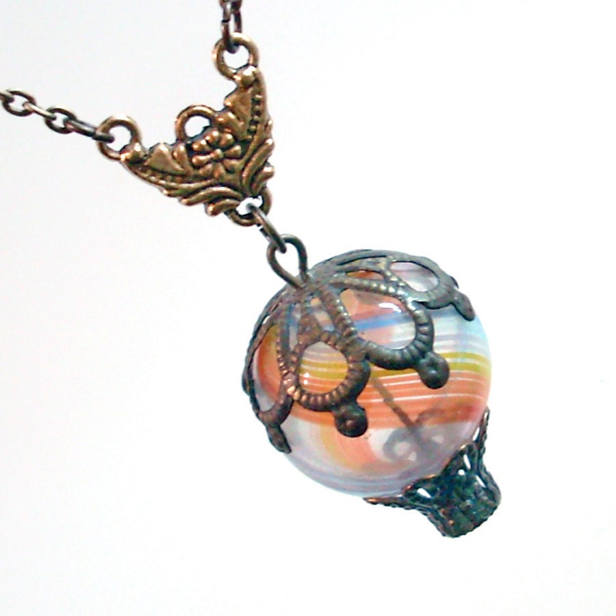 Hot Air Balloon Pendant Necklace Jewelry Jewellery - I'll Fly Away in the Morning