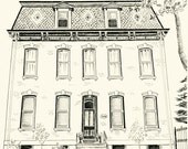 Custom Pen and Ink Architectural Drawing of your House or Home
