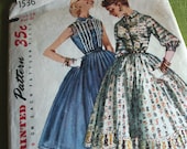 1950s Vintage Sewing Pattern - 50s Lucy Dress - Rockabilly - Mad Men - Simplicity 1536 - Bust 31