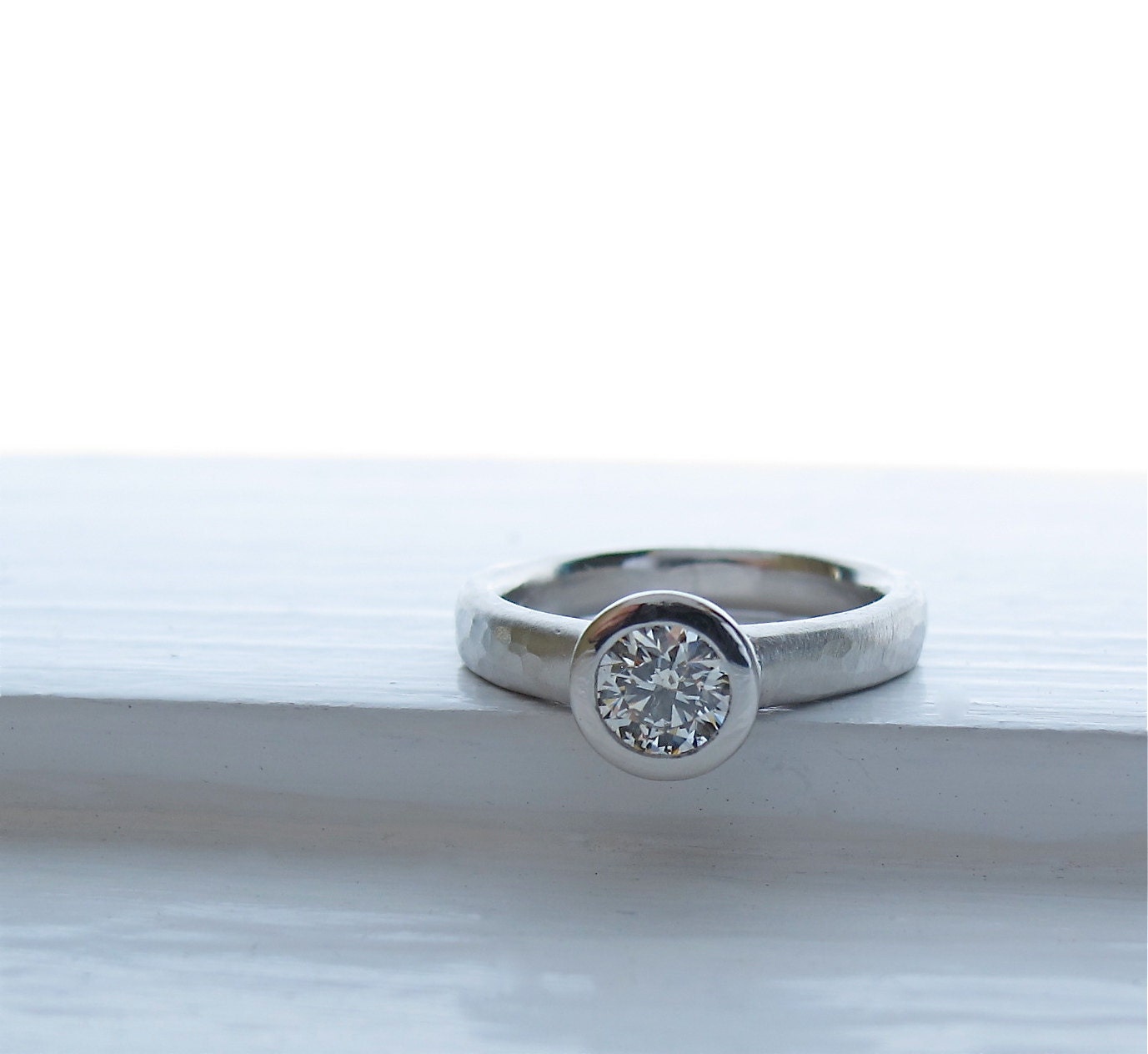 Platinum and Diamond All Weather  Engagement Ring
