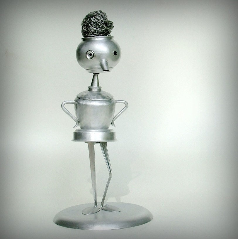 Robot - Because I Said So - kitchen robot - recycked art assemblage
