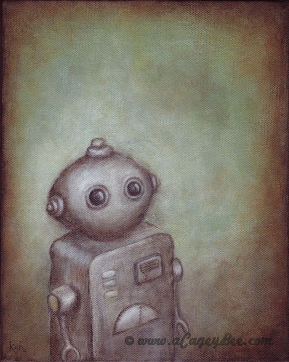 Robot art print - giclee print by Kris G. Brownlee