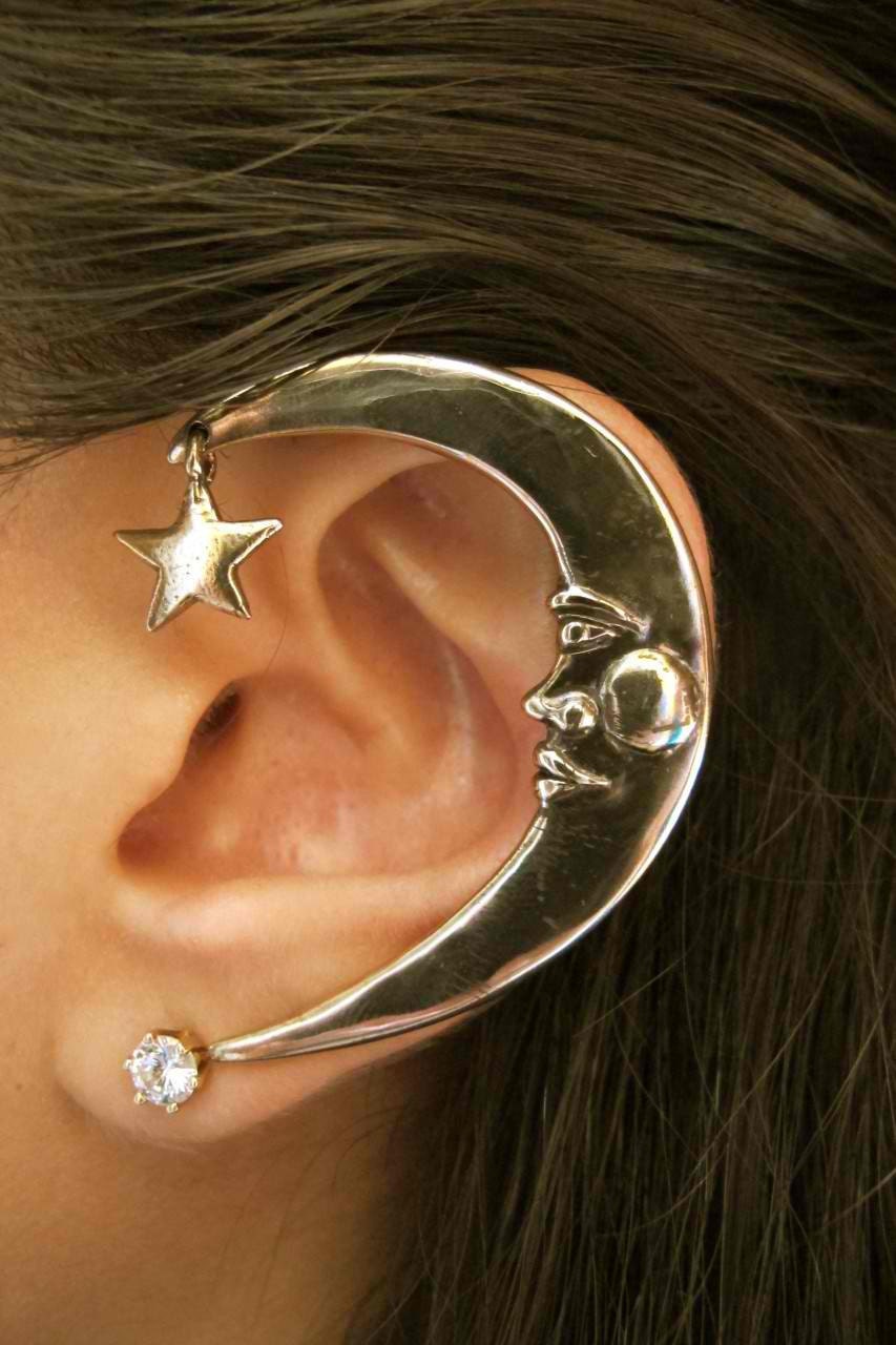 Bronze Moon Ear Wrap