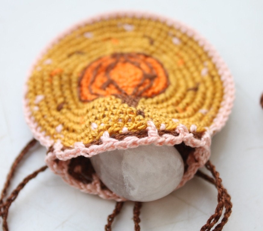 Ring Organizer, Pumpkin, organic gift, handmade Coins Purse, Amulet Pendant, Tiny money purse, wedding ring holder