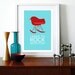 Eames poster print  chair Mid century modern Herman Miller vintage retro office home - I Want To Rock With You Red A3
