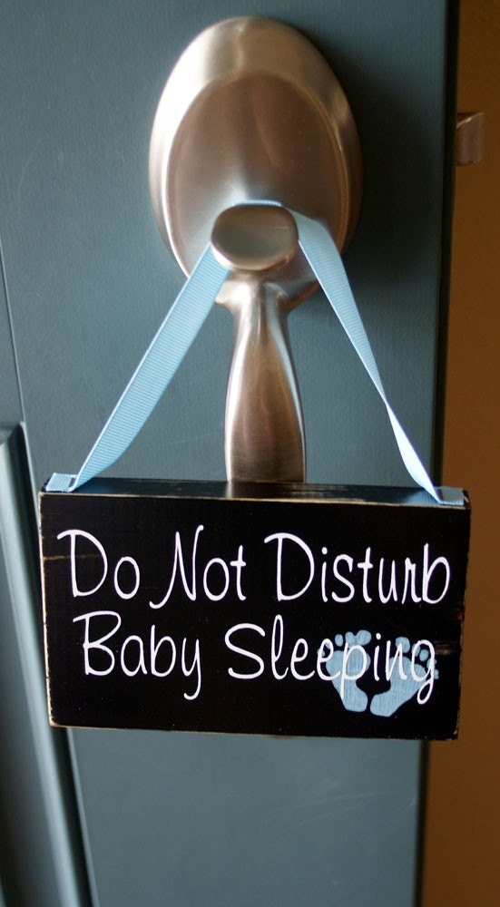 Do Not Disturb Baby Sleeping wood sign - door hanger