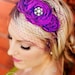 PAULA - purple passion veiled headband for girls and women