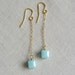 Mint Green Cube Earrings - Swarovski Crystal