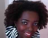Black and white zebra print fabric earrings
