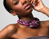 Necklace Braided Jewelry Knotted Women Choker Tribal Jewelry Eggplant Purple Magenta African Braid Collar Spring Fashion Jewelry Summer