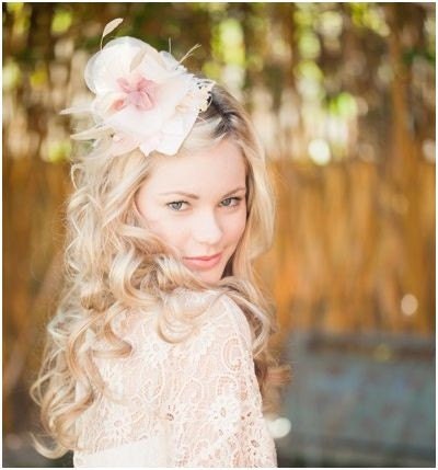 Bridal Hat, bridal fascinator, flower, bridal headband, wedding headpiece, bridal hair piece, Holiday Ships in 1 Month