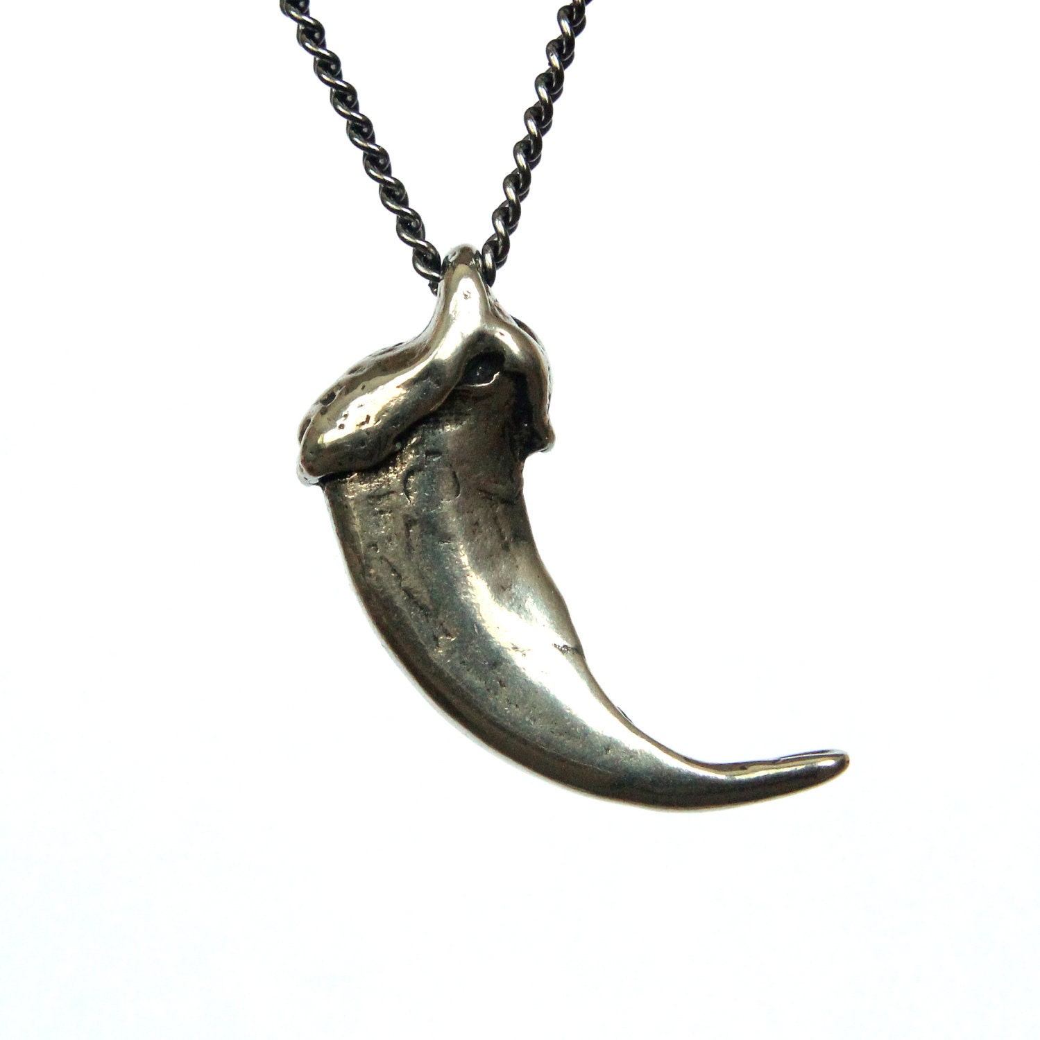 Silver Wolf Claw Necklace Wolf Claw Pendant Necklace