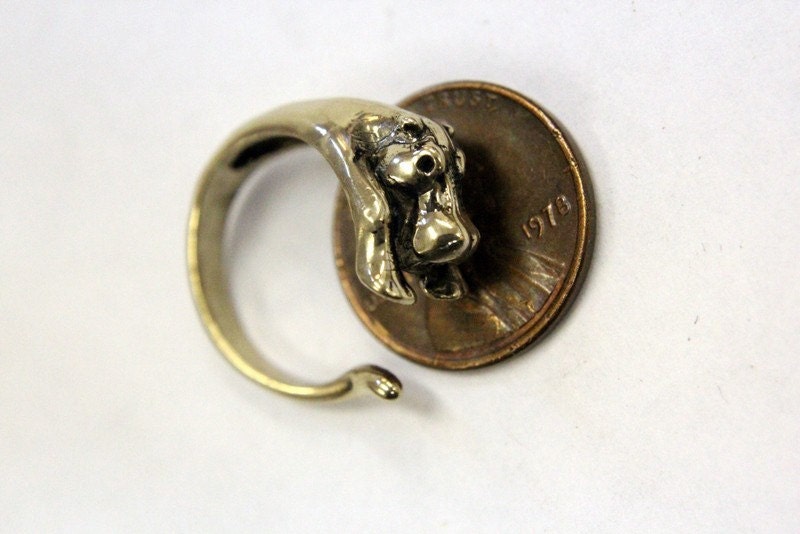 Solid  Bronze Hippopotamus Ring Adjustable - Moon Raven Designs