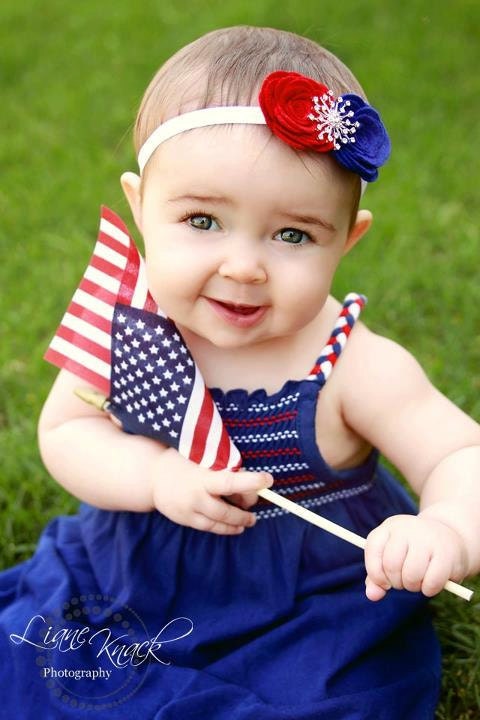 Felted Flower 4th of JULY patriotic American Red White Blue Headband Baby Toddlers Girls FIREWORK Star Bling Roses Rosettes