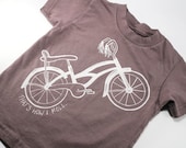Toddler tshirt organic screen printed Bike That's How I Roll 2T 4T 6T cinder with white ink